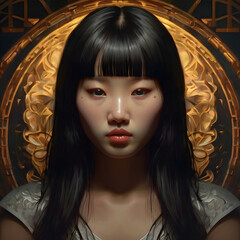 Portrait of a fair skin Asian lady  