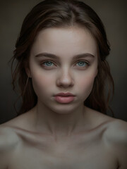 Naklejka premium portrait of a woman individuals facial features