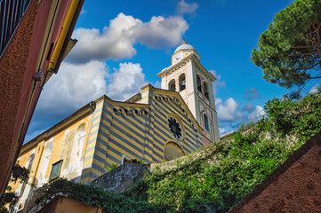Church of St. Martin in Portofino, a fishing village near Genoa, Italy