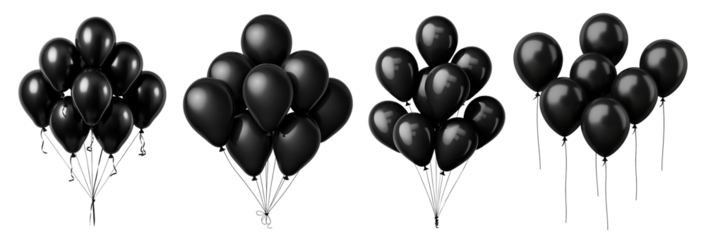 Set of  of black balloons, cut out