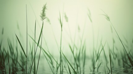 A field of grass with a few weeds in it