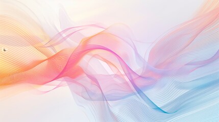 Abstract colorful blurred wavy lines on a white background.  Generated by artificial intelligence.