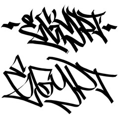 EGYPT letter the country name on the world digital illustration graffiti handstyle signature symbol tags painting with black and white color