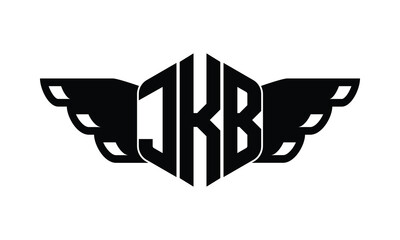 JKB polygon wings logo design vector template.
