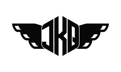 JKQ polygon wings logo design vector template.