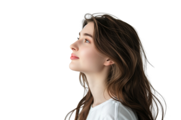 Profile view of girl looking