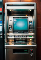 Obraz premium Image of an ATM without people. Generative AI