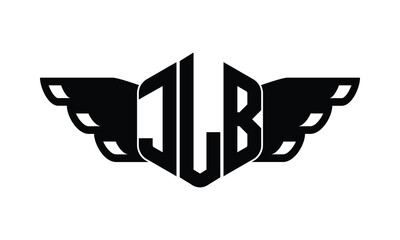 JLB polygon wings logo design vector template.