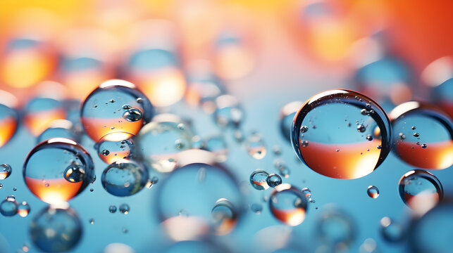 abstract background with water drop and lights, Luminous Air bubbles,Colourful bubbles background