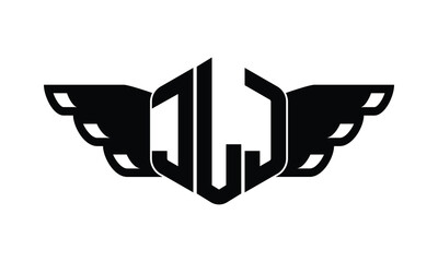 JLJ polygon wings logo design vector template.