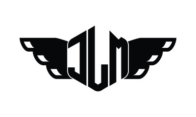 JLM polygon wings logo design vector template.