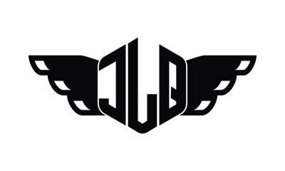 JLQ polygon wings logo design vector template.