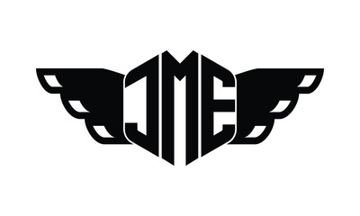 JME polygon wings logo design vector template.