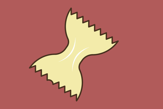 recommend clip art: Bow tie pasta icon illustration. Vintage line art illustrations of pasta. 