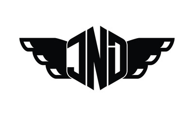 JND polygon wings logo design vector template.