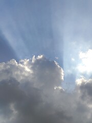 Cloudy with the god rays - obrazy, fototapety, plakaty