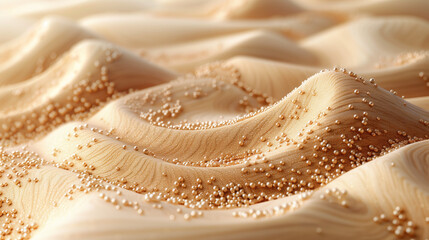 Beige creamy sand background with shiny golden decorations. - obrazy, fototapety, plakaty