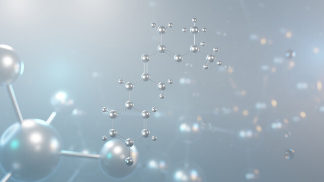 proguanil molecular structure, 3d model molecule, miscellaneous antimalarials, structural chemical formula view from a microscope
