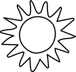 Drawing of sun. Design element