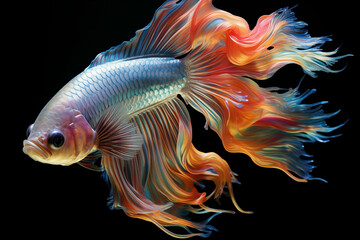 Fototapeta premium Fancy fighting fish are native to Thailand and are commonly raised for their beauty.