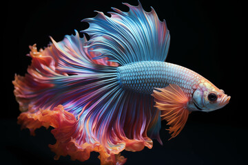Obraz na płótnie Canvas Fancy fighting fish are native to Thailand and are commonly raised for their beauty.