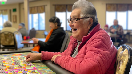 Bingo Enthusiasm: Seniors Share Laughter