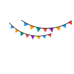 Party with Flags Vector Illustration