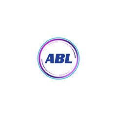 ABL creative initial letter flat monogram logo design with White background.Vector logo modern alphabet gradient color frame style.