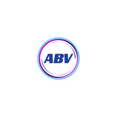 ABV creative initial letter flat monogram logo design with White background.Vector logo modern alphabet gradient color frame style.