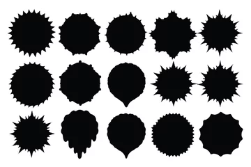 Foto op Plexiglas Large set of black grunge textures on white background © mobarok8888