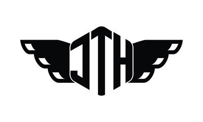 JTH polygon wings logo design vector template.
