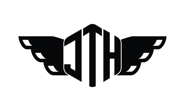 JTH polygon wings logo design vector template.