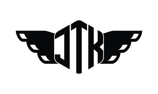 JTK polygon wings logo design vector template.