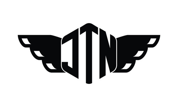 JTN polygon wings logo design vector template.