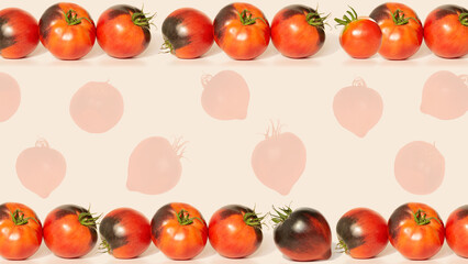 Background for design and text with red ripe tomatoes
