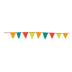 Colorful bunting and garlands