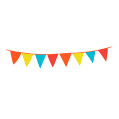 Colorful bunting and garlands