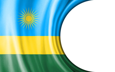Abstract illustration, Rwanda flag with a semi-circular area White background for text or images.