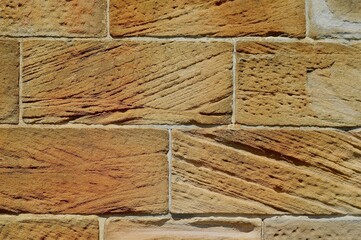 An old sandstone wall at The Rocks in Sydney, Australia