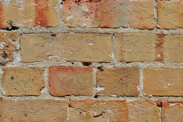 A view of old bricks in a wall