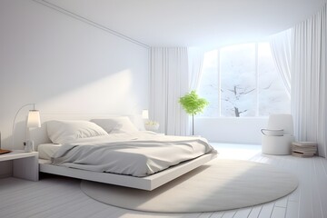 Modern White Bedroom Elegant in Ivory HD Bright