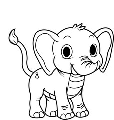 black line art animals 
suitable for colouring book 
for childeren education 