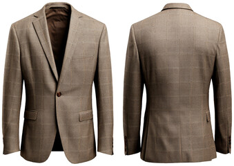 Classic Windowpane Check Jacket , cut out transparent isolated on white background ,PNG file