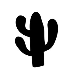 Cactus silhouettes illustrated on white