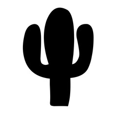Cactus silhouettes illustrated on white