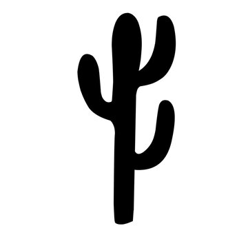 Cactus silhouettes illustrated on white