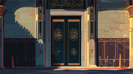 Kaaba door vector illustration design - all arabic