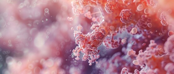 Fototapeta premium Virtual biology exploration, close-up, detailed, surrounded by empty space