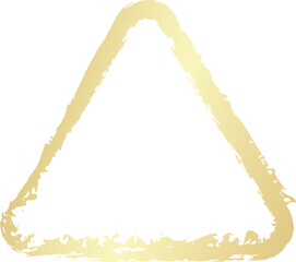 Gold triangle rounded frame. Brush strokes