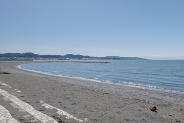 春の千葉県館山市の北条海岸　3月